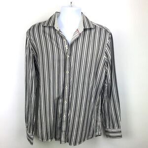 Bugatchi Mens Button Down Collared Dress Shirt Size XL